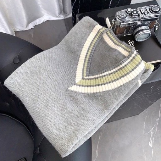 Áo sweater dệt kim cổ V không tay thời trang Hàn Quốc nam tính