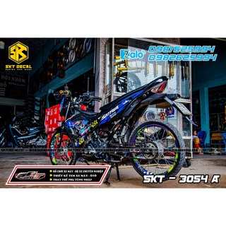 tem rời satria đen xanh samurai