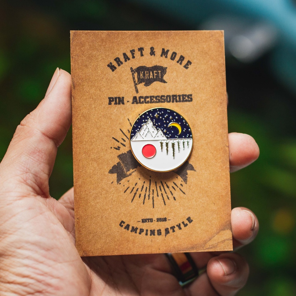 Pin Camping - Ghim cài áo, balo, túi xách - Huy hiệu kim loại - chủ đề Camping