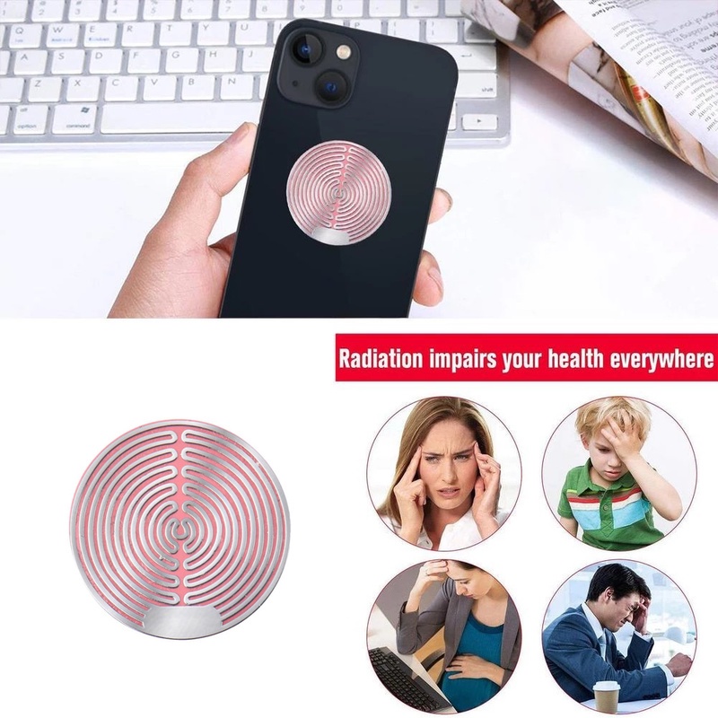 1 Miếng Dán Kim Loại Hình Tròn Chống Bức Xạ Cho Điện Thoại Laptop
