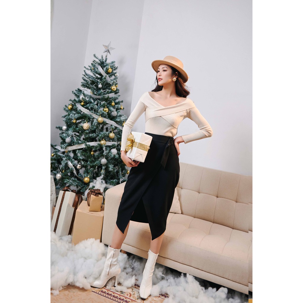 KOKA Áo len cổ thuyền hở vai 57701 | BigBuy360 - bigbuy360.vn