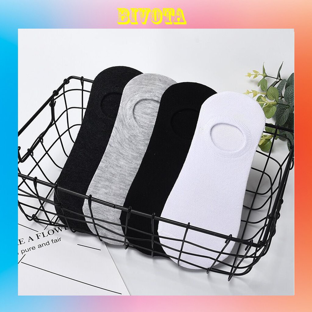 Tất lười nam Bivota cổ ngắn, vớ lười thấp cổ có đệm gót chống tuột T24