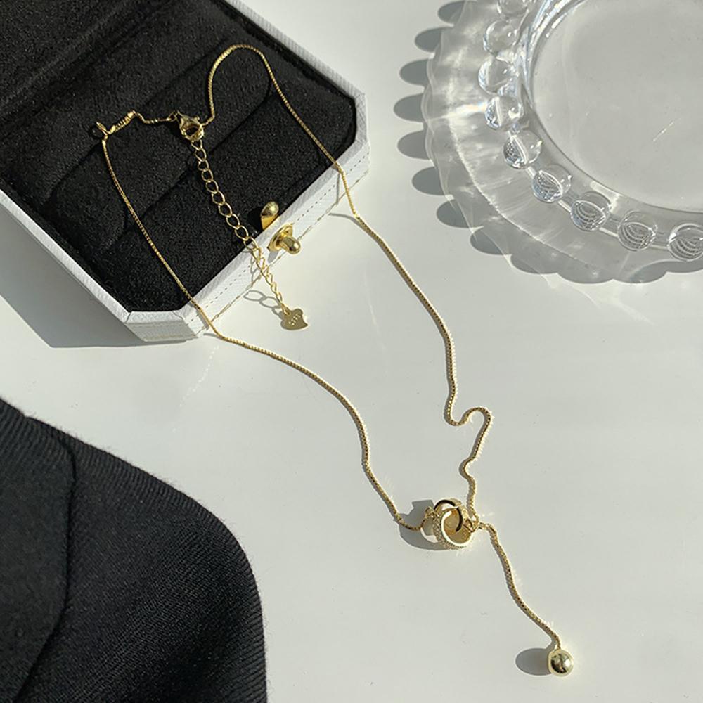 Vòng cổ Hai Lớp Đính Hạt Tròn Thời Trang Hàn Quốc