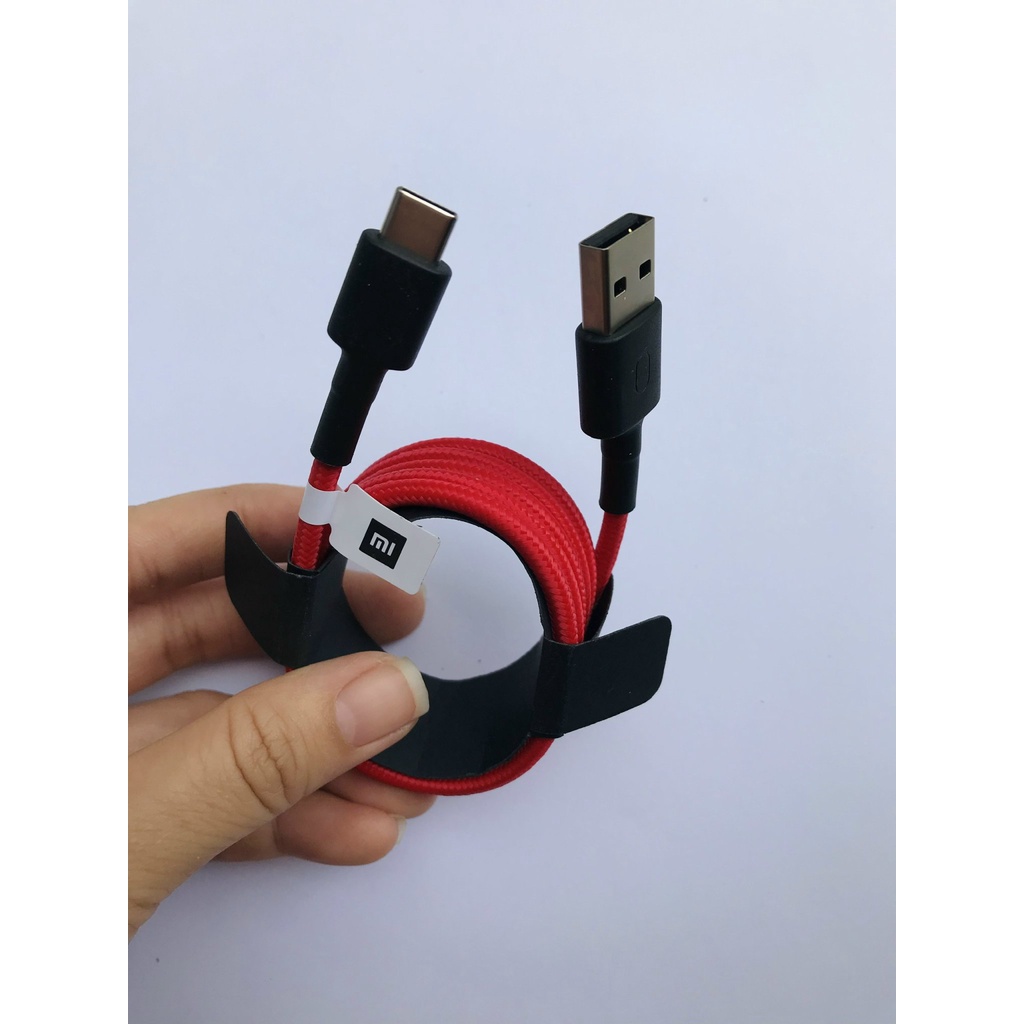 HOẢ TỐC | Cáp sạc nhanh Xiaomi USB Type C chống rối màu đỏ 1m | Cáp sạc nhanh Xiaomi dài 1M | MIHOANGGIA