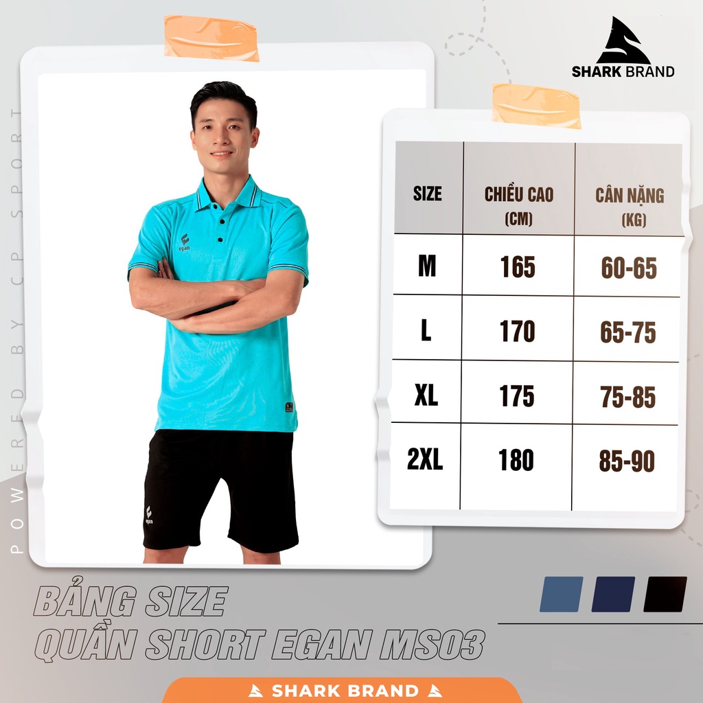 Quần short nam, quần đùi nam thể thao, chất liệu mềm mịn, co giãn 4 chiều Egan