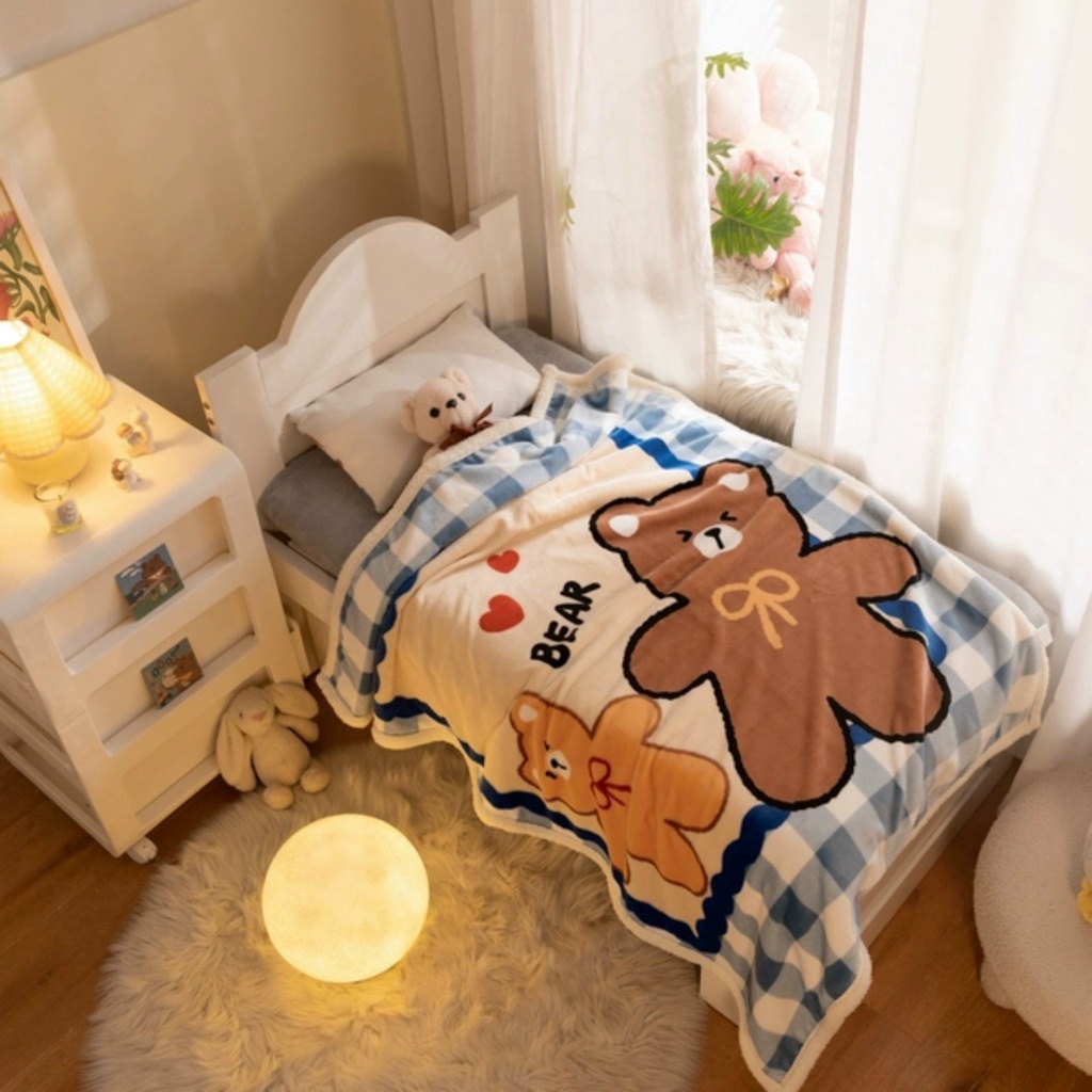 Chăn LÔNG CỪU  trẻ em  lớp loại dày cho bé nhiều mẫu, chăn cho bé đi học đến trường -