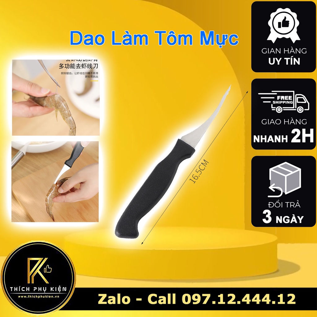 Dao Làm Tôm - Dụng Cụ Lấy Chỉ Tôm - Làm Lòng Gà - Làm Mực