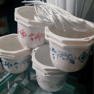 Combo 10 cái Chậu nhựa hoa văn đẹp có móc treo Cao14Cm Rộng18Cm