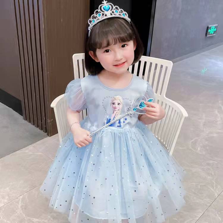 Đầm Công Chúa Elsa / Elsa / Đầm Lưới Bong Bóng Dễ Thương Cho Bé Gái 1-9 Tuổi