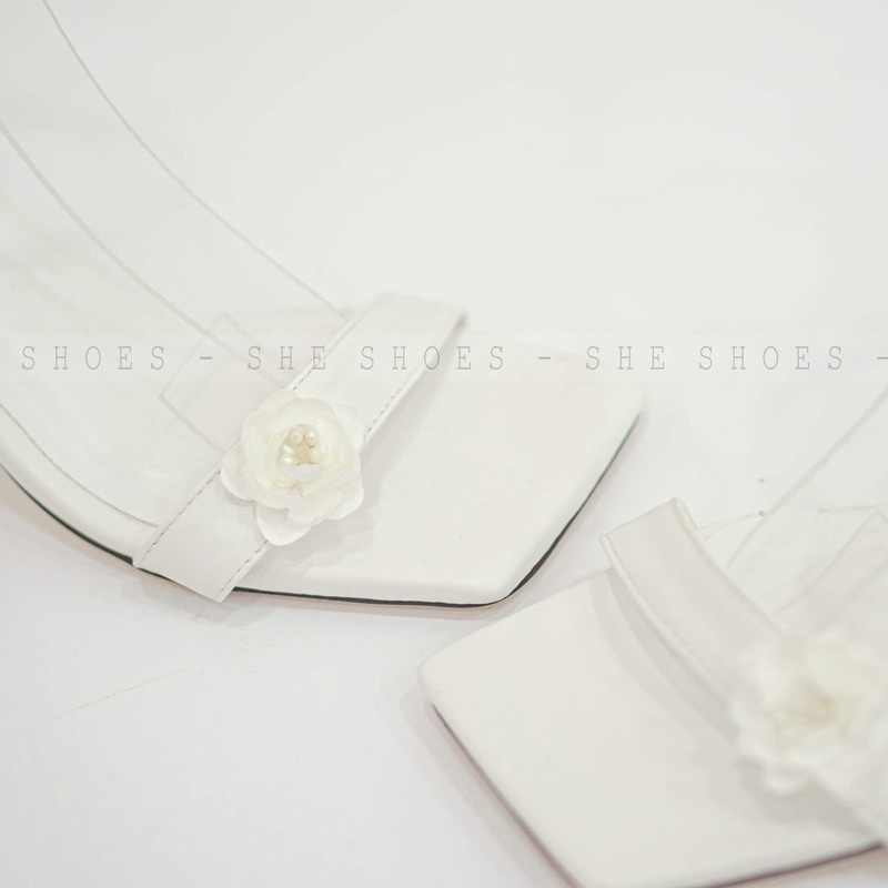 Sandal giày cưới trắng đính hoa cao cấp (NEW ARRIVAL)