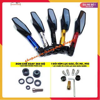 💥 Gương Rizoma cao cấp 5 cạnh (giá 1 cặp) + ron chế xoay 360 độ 💥