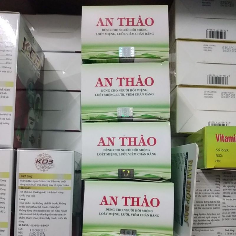 Viên uống thảo dược AN THẢO hộp 50 viên hỗ trợ giảm hôi nhiệt miệng