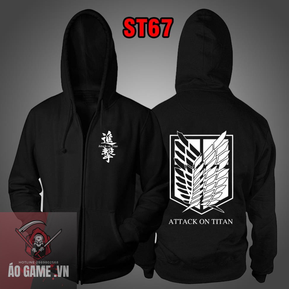 Áo hoodie Attack on Titan , áo khoác AOT phản quang cực chất chất nỉ bông đẹp