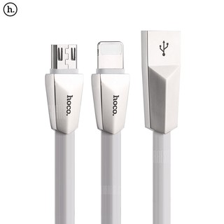 Cáp Sạc HOCO X4, 2 Đầu Cổng Lightning Cho Iphone Và Micro USB Cho Samsung, Oppo...
