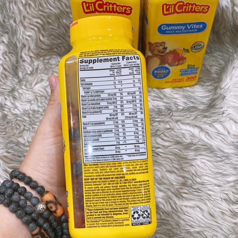 Kẹo Dẻo Bổ Sung Vitamin Gấu Lil'Critter Gummy Vites Multivitamin Complete Cho Trẻ Từ 2 Tuổi 300 Viên