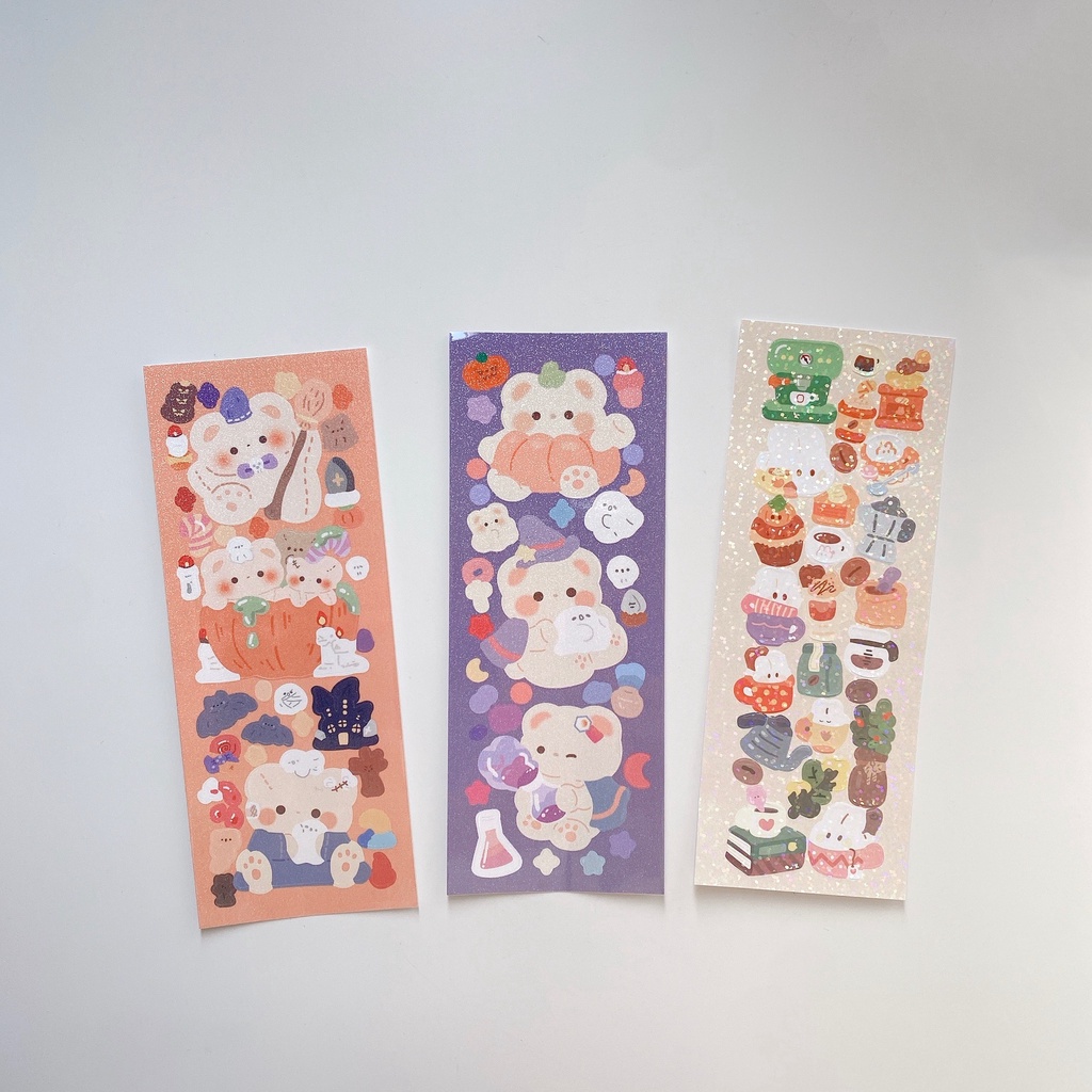 01 Tấm sticker dán decor trang trí lấp lánh hoạt hình nhiều mẫu DTOnline (ngẫu nhiên)