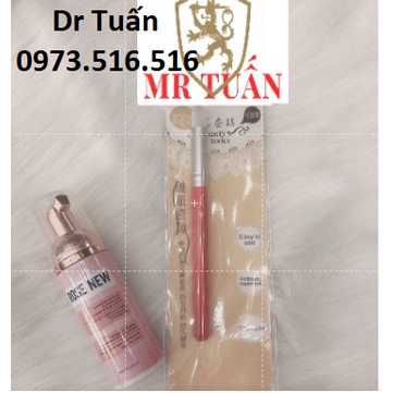 COMBO VỆ SINH MI HỒNG( chai bọt vs + cọ 1 cây)- dụng cụ nối mi- mr Tuấn