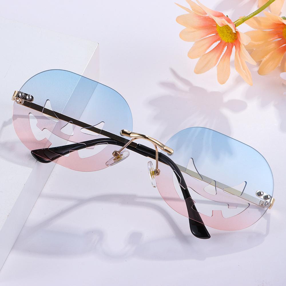 Mắt Kính Gọng Oval In Họa Tiết Bí Ngô Vui Nhộn Thời Trang Dự Tiệc