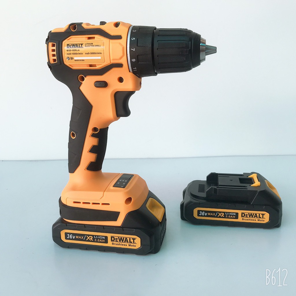 Máy khoan pin Dewalt 36v KHÔNG CHỔI THAN TẶNG KÈM PHỤ KIỆN