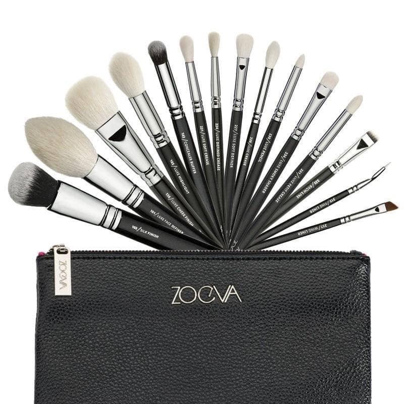 ⚡Bộ Cọ Trang Điểm ZOEVA Chuyên Nghiệp Combo 15 Cây Cực Mềm Mại Sang Trọng Túi Đựng Dây Khóa Kim Loại L1615