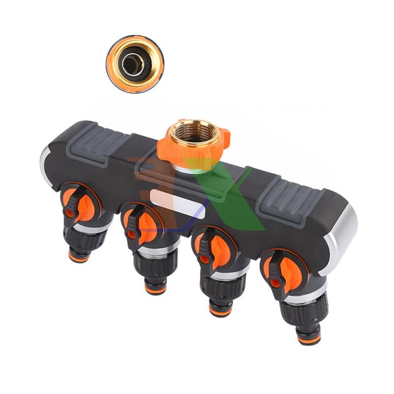 Đầu nối nhanh chia 4 NN4.EC1, Khớp nối nhanh chia 4 có van khóa 1/2&quot; 3/4&quot;