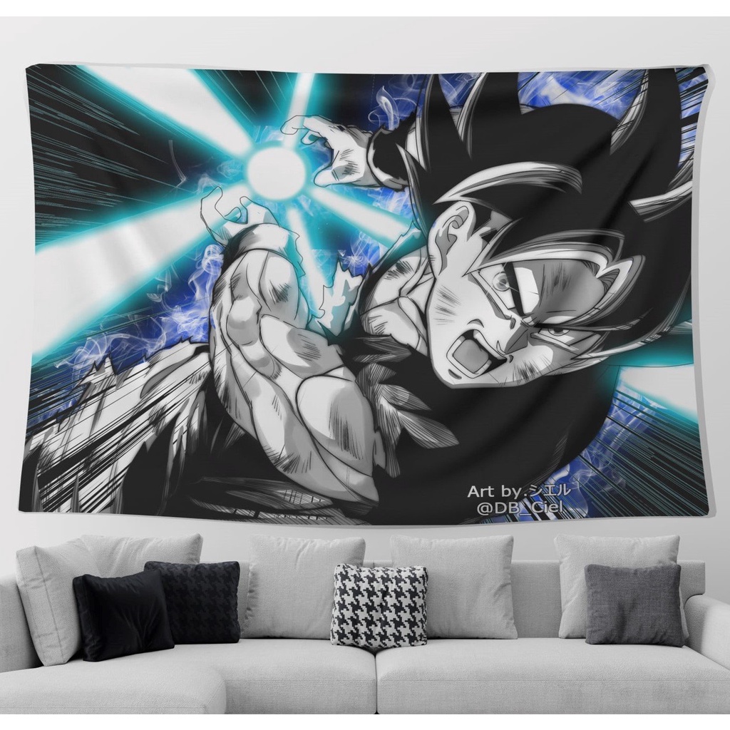 Tranh Vải Decor Dragonball Chất Liệu Lụa Cao Cấp - Tặng Kèm Đèn Led