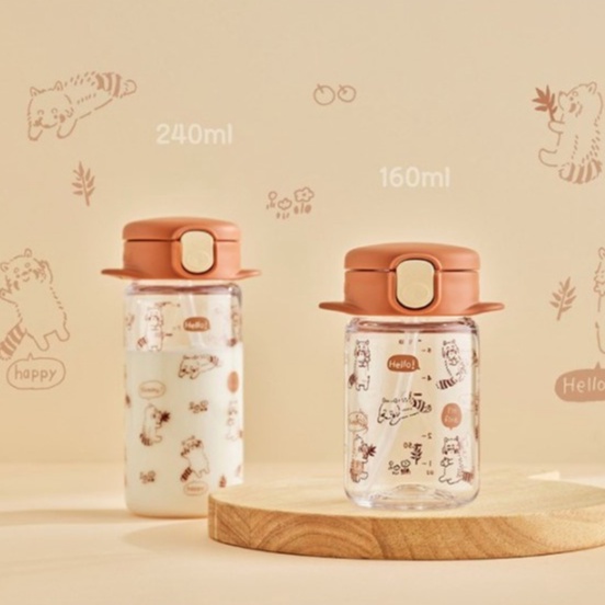 Bình uống nước Richell AQ Slim Straw  Bottle Mug R 160ml, 240ml