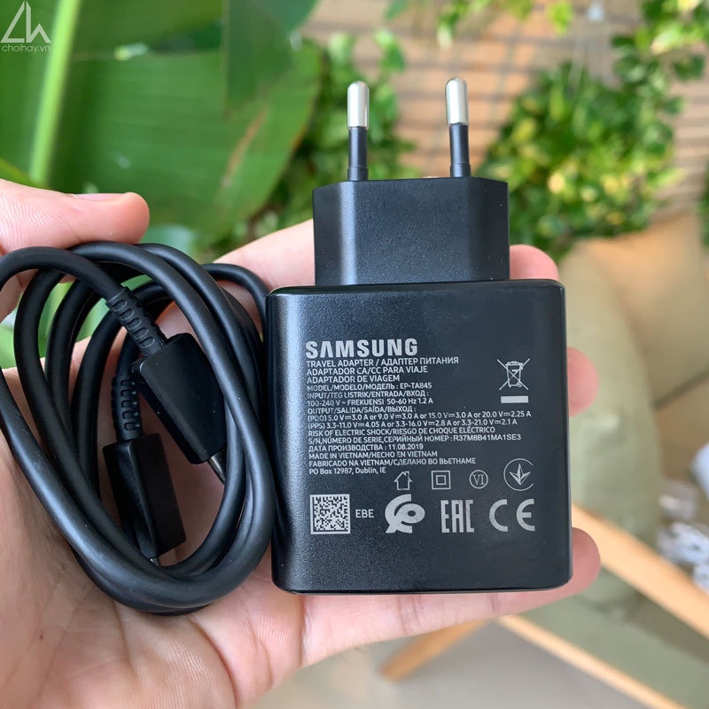 Bộ sạc nhanh Samsung Travel Adapter 45W EP-TA845X - Hàng Chính Hãng || Tặng cáp 5A Type-C