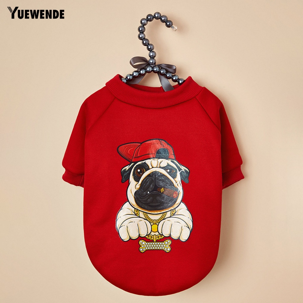 Yue.z Áo Thun Polyester Màu Đỏ Họa Tiết Đáng Yêu Dành Cho Mèo Cưng