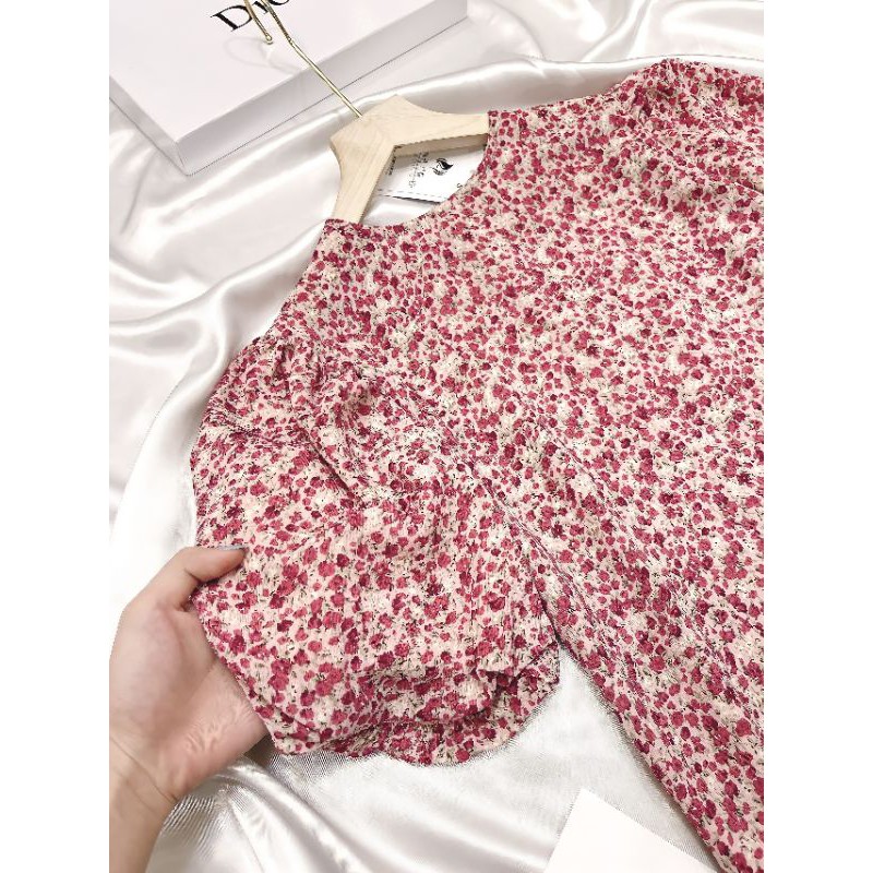 VÁY HOA NHÍ HỒNG SUÔNG TAY BỒNG HAI LỚP | BigBuy360 - bigbuy360.vn