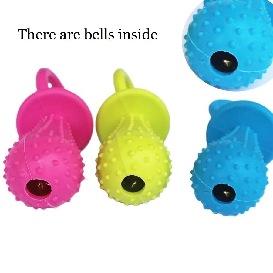 Đồ chơi cao su có chuông làm sạch răng cho thú cưng (màu sắc ngẫu nhiên)