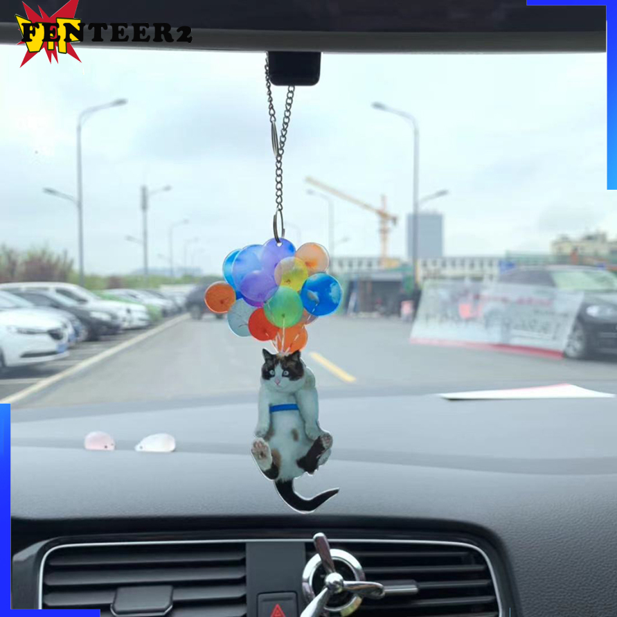 Rear View Mirror Pendant Acrylic Handbag Cellphone Keyring Hanging Ornament