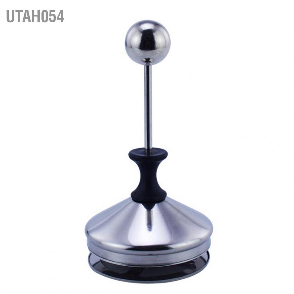 Utah054 400cc Manual Milk Creamer Frother Double Layer Filter Stainless Steel Heatable Easy Clean with Handle