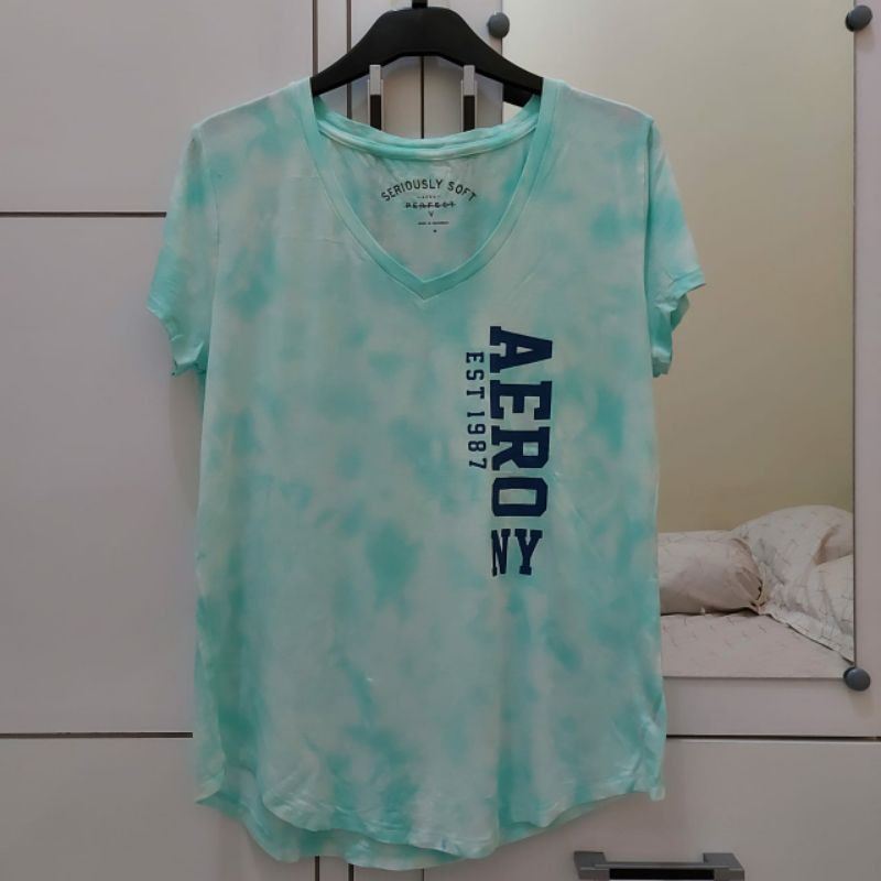 Aeropostale Áo thun nữ cổ chữ v nguyên bản AERO87