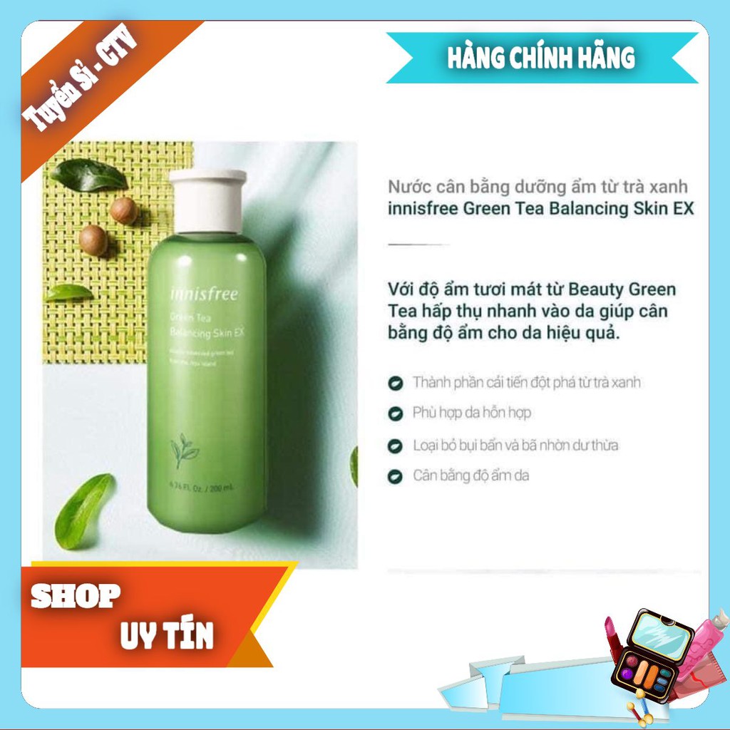 Nước hoa hồng ( Toner) Innisfree Green Tea Balancing Skin EX - Trà Xanh 200ml