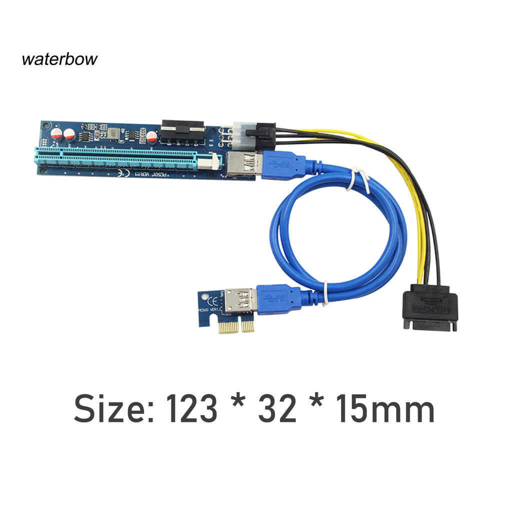 ww U40 Wear-resistant 6Pin/4Pin Interface 30cm USB 3.0 PCI-E Express 1x To 16x Extender Riser Card Adapter