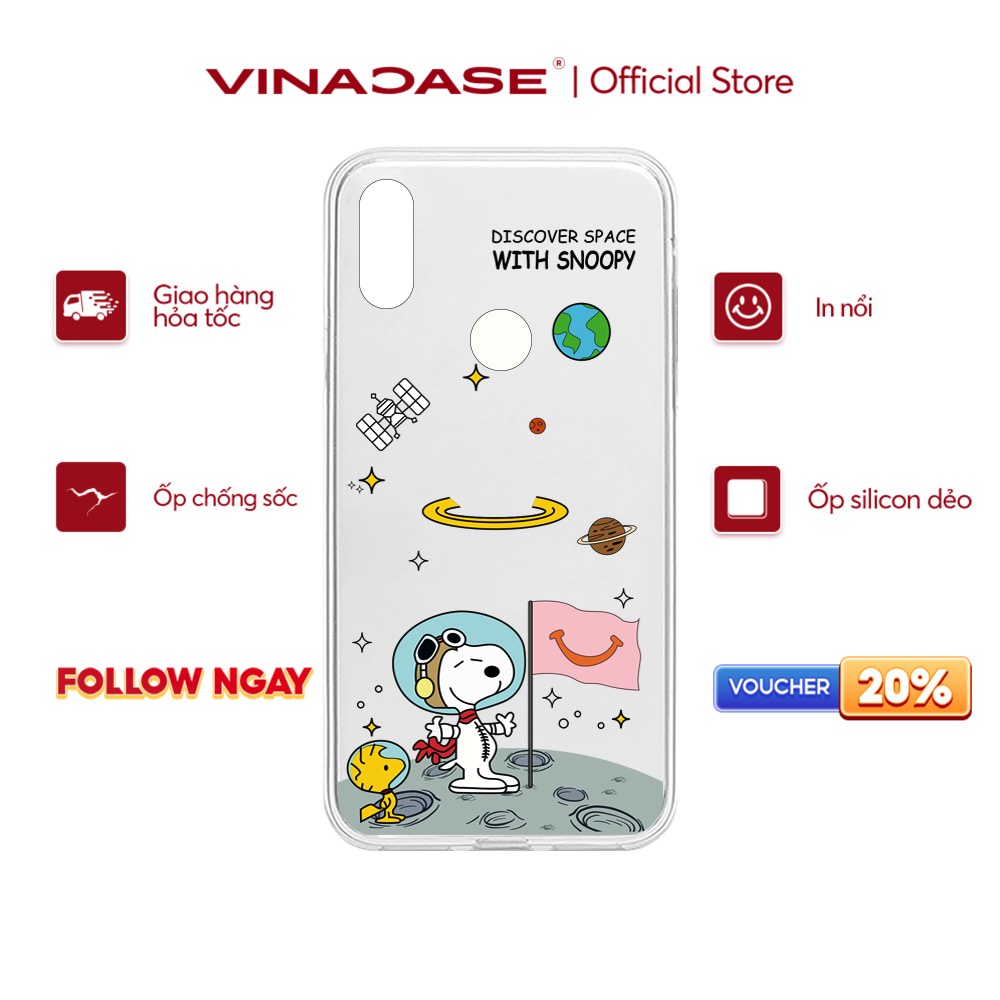 Ốp lưng Vina Case Vsmart Joy 3/Joy 4/Bee 3/Star 3/Aris/....dẻo �trong in hình Snoopy