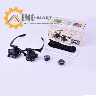 Kính lúp đeo mắt v2 ⚡️ Tặng kèm pin ⚡️ Có đèn led hỗ trợ ánh sáng