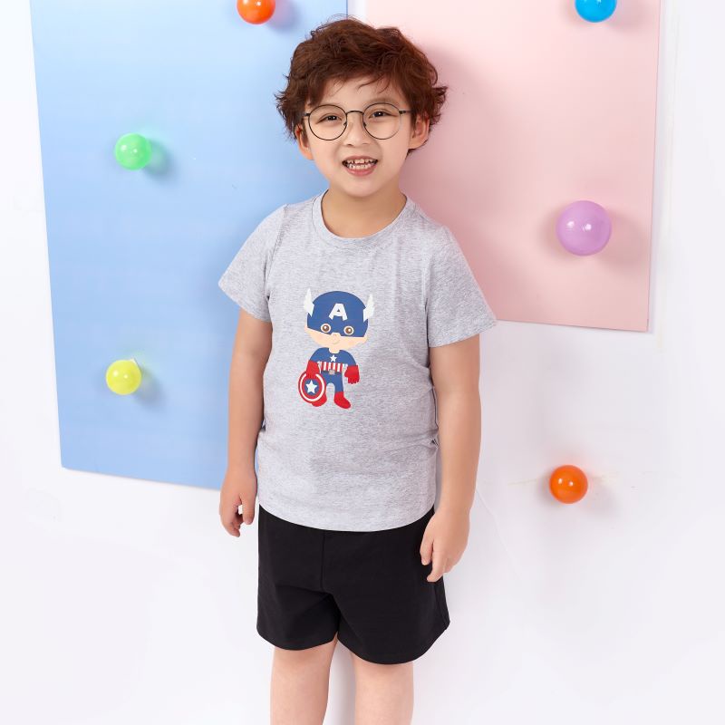 Bộ đồ bé trai 10-35kg cotton mặc nhà mùa hè Unifriend