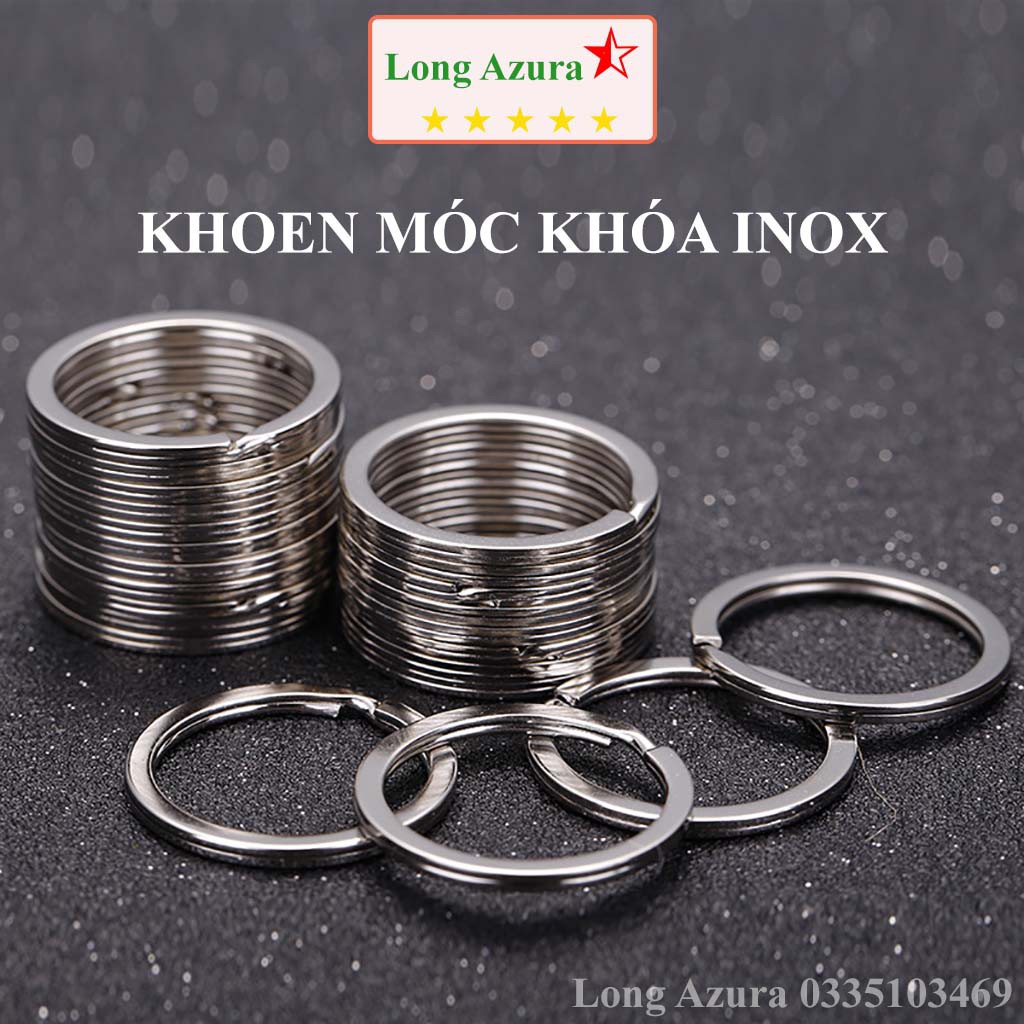 Khoen móc khóa, khoen tròn, bịch 10 cái, inox 304, không rỉ sắt, móc chìa khóa