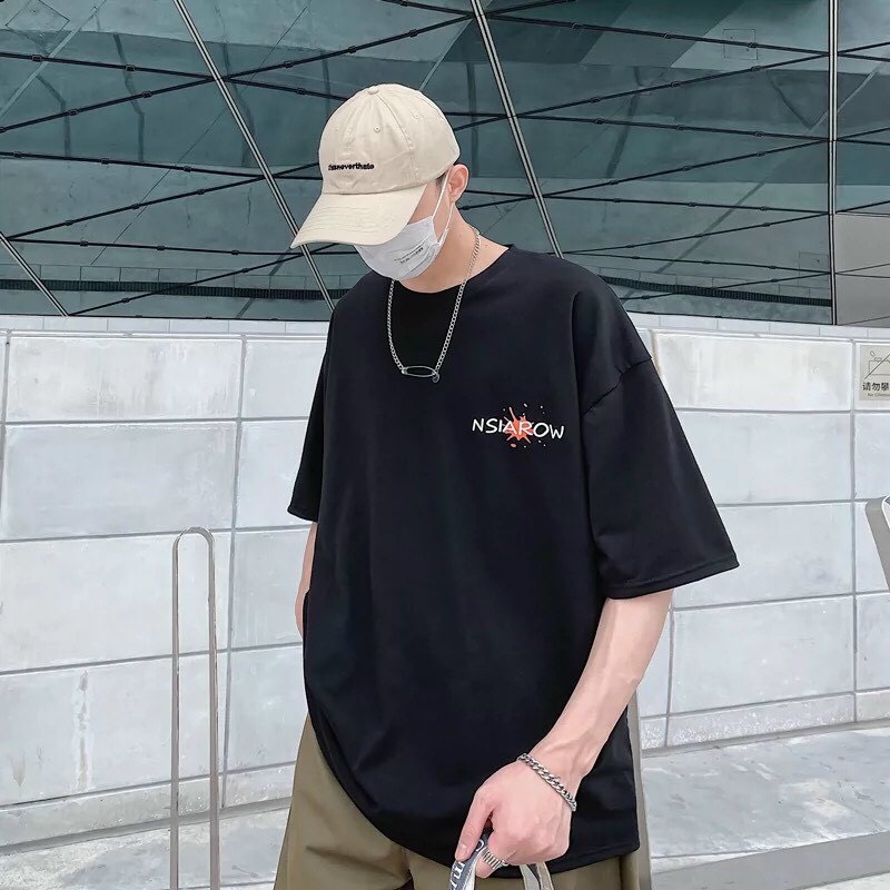 &lt; FREESHIP &gt; Áo thun tay lỡ nam thun cotton 4 màu lựa chọn