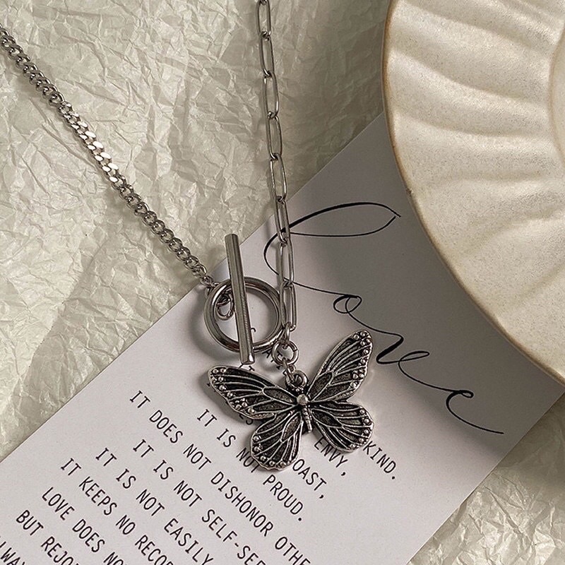 Dây Chuyền Nữ Mặt Hình Bướm Khoá OT Độc Đáo - Vòng Cổ Hợp Kim Đẹp