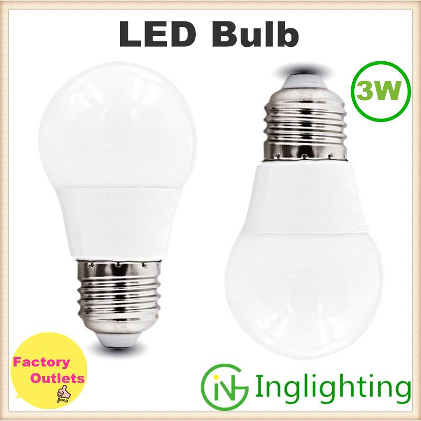 Bóng đèn E27 LED Bulb 220V 3W bằng nhựa tiện dụng cho gia đình