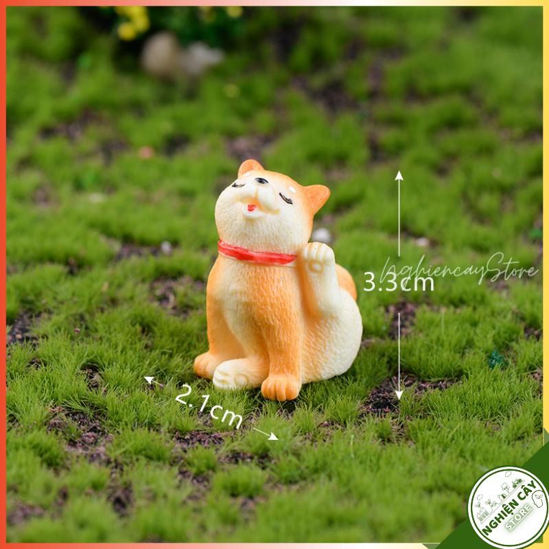 Phụ kiện Chú chó Shiba trang trí tiểu cảnh, cây cảnh, sen đá