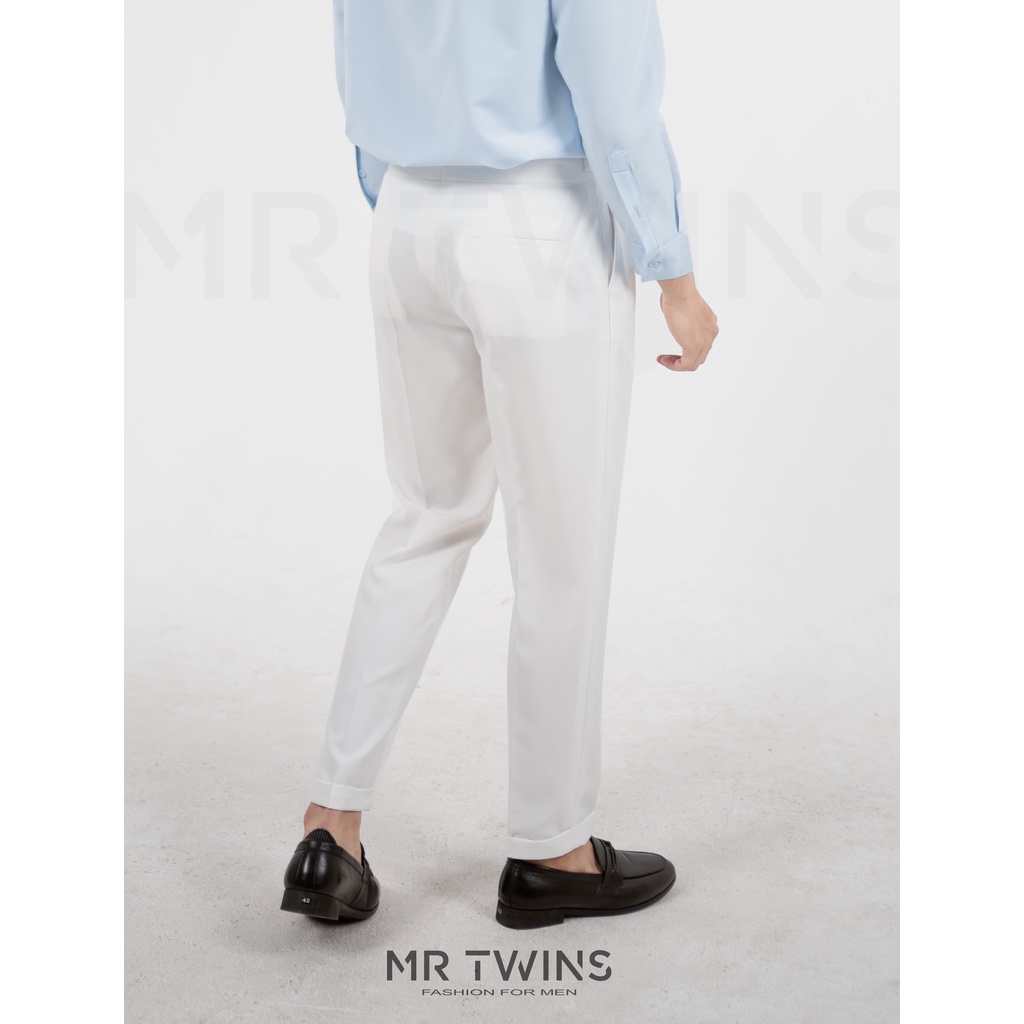 Quần Âu Cạp Cao Ống Suông Dây Kéo Hai Bên Vải Cotton Cao Cấp Thương Hiệu Mr Twins