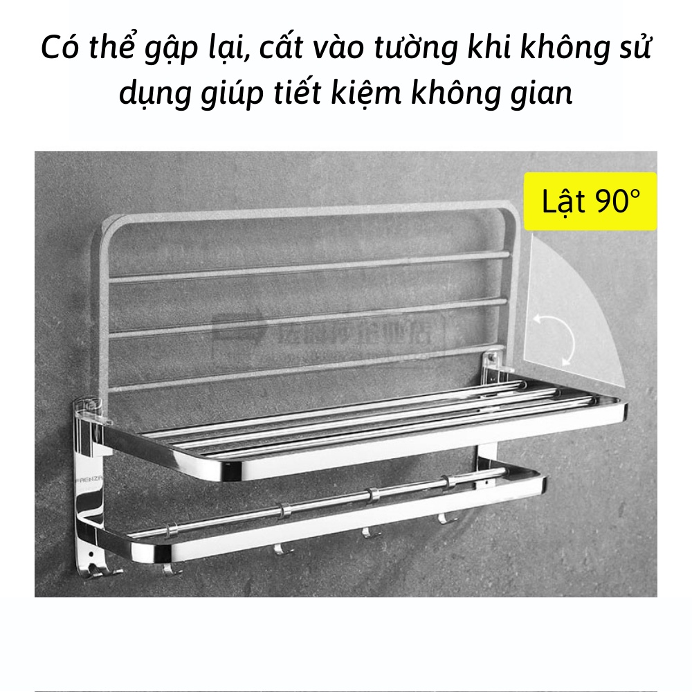 Giá treo khăn gắn tường, kệ để đồ nhà tắm bằng inox không gỉ chắc chắn KENSHIN SHOP