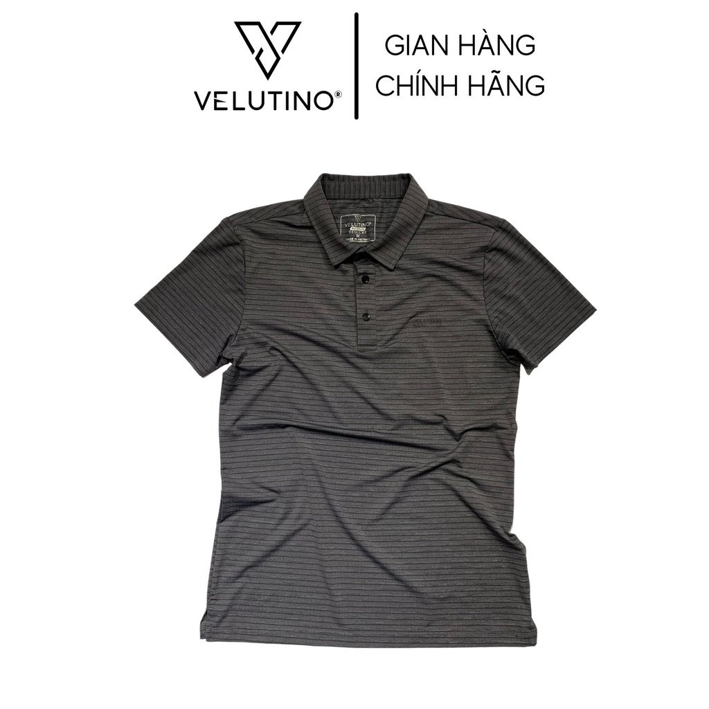Áo polo nam Velutino ngắn tay cổ bẻ kẻ ngang cotton mềm mại