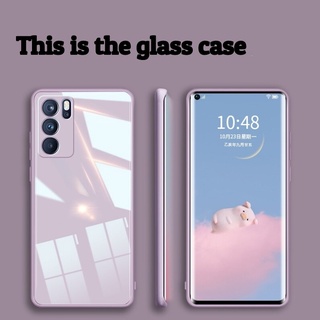 Ốp Điện Thoại Mặt Kính Lỗ Mảnh Toàn Diện Cho OPPO Reno5 Reno5 Pro Reno6 Reno7 Pro Find X3 Pro