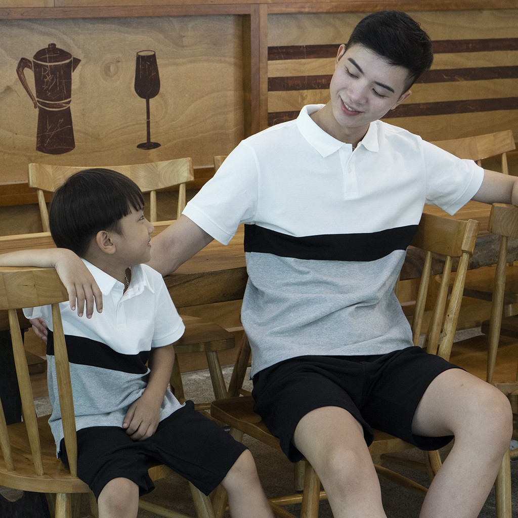 Áo polo bé trai Sayme ngắn tay cổ bẻ phối màu size lớn BCPO0008