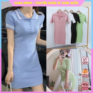 Váy Polo Nữ, Váy Len Body Đũa Cổ Đức Ôm Dáng Hàng Quảng Châu